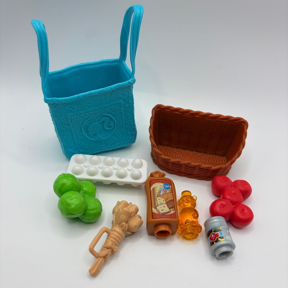 Barbie 2020 Supermarket Replacement Parts Grocery Food Basket Tote Bag Lot